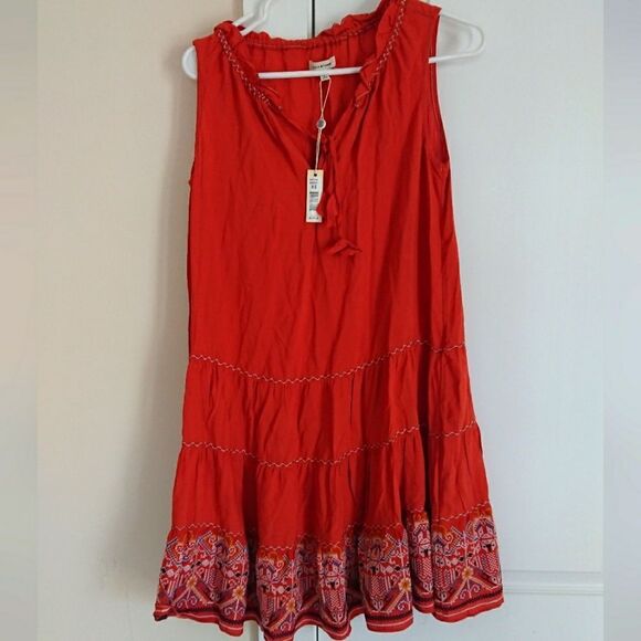 Max Studio orange Embroidered Notched Neck Tank Dress - Picture 2 of 14